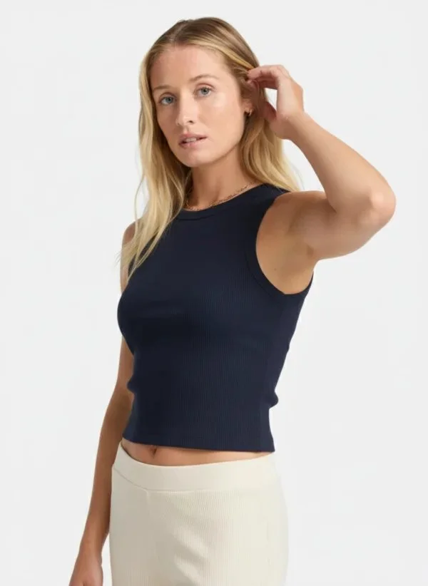 Cropped Regata Canelada — Preto