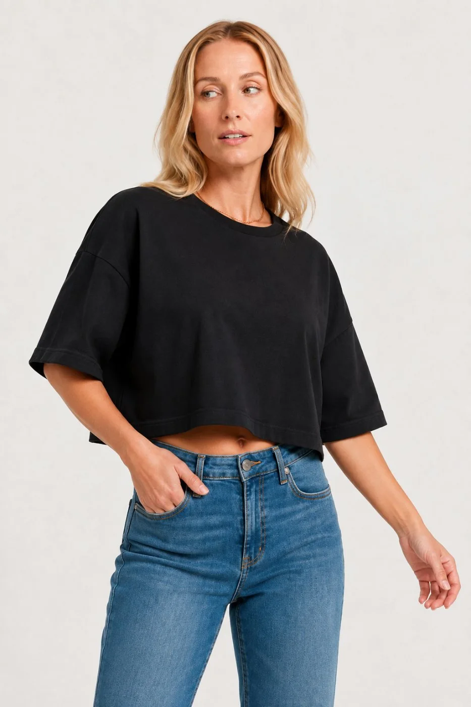 Camiseta Boxy Feminina — Preto