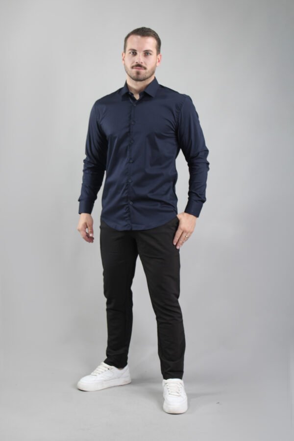 Camisa Social Fio Nobre - Azul Marinho